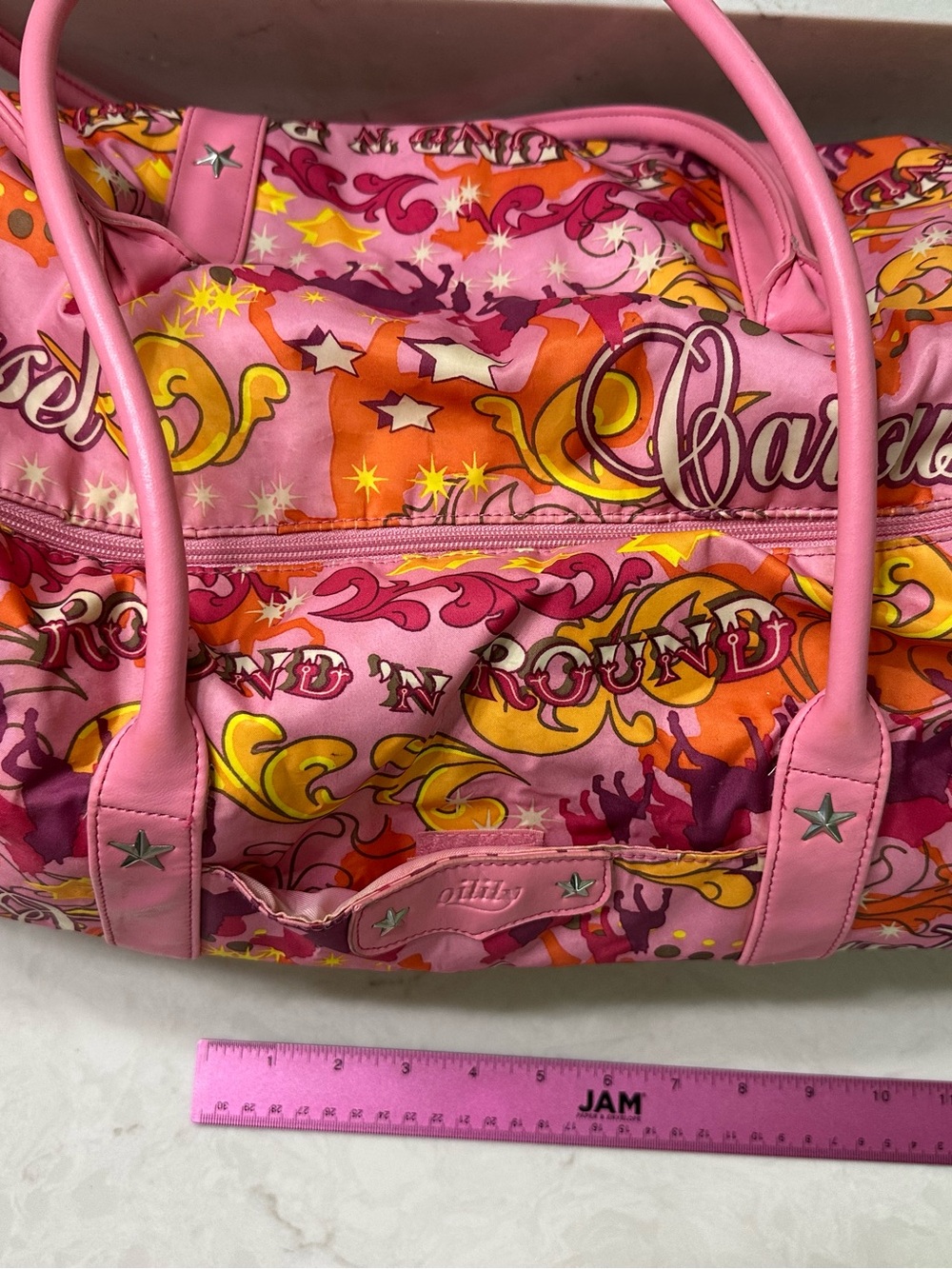 Oilily Pink Multicolor Patterned duffle bad - Picture 14 of 16